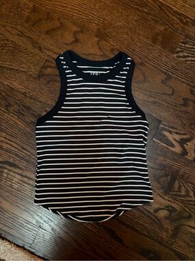 YPB Striped Racerback Tank Top in Black and White